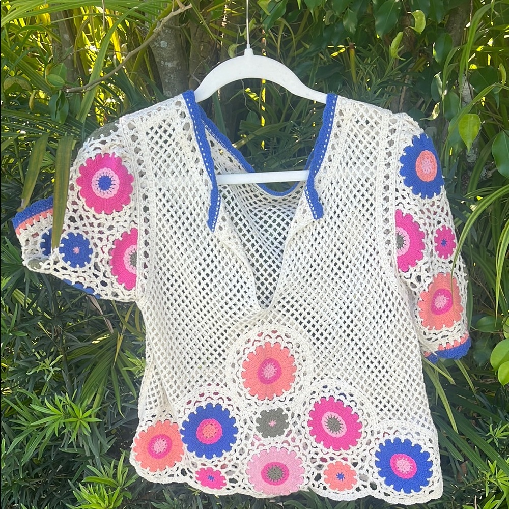 Another Love White and Pink Floral Blouse with V-Neck — so many compliments!